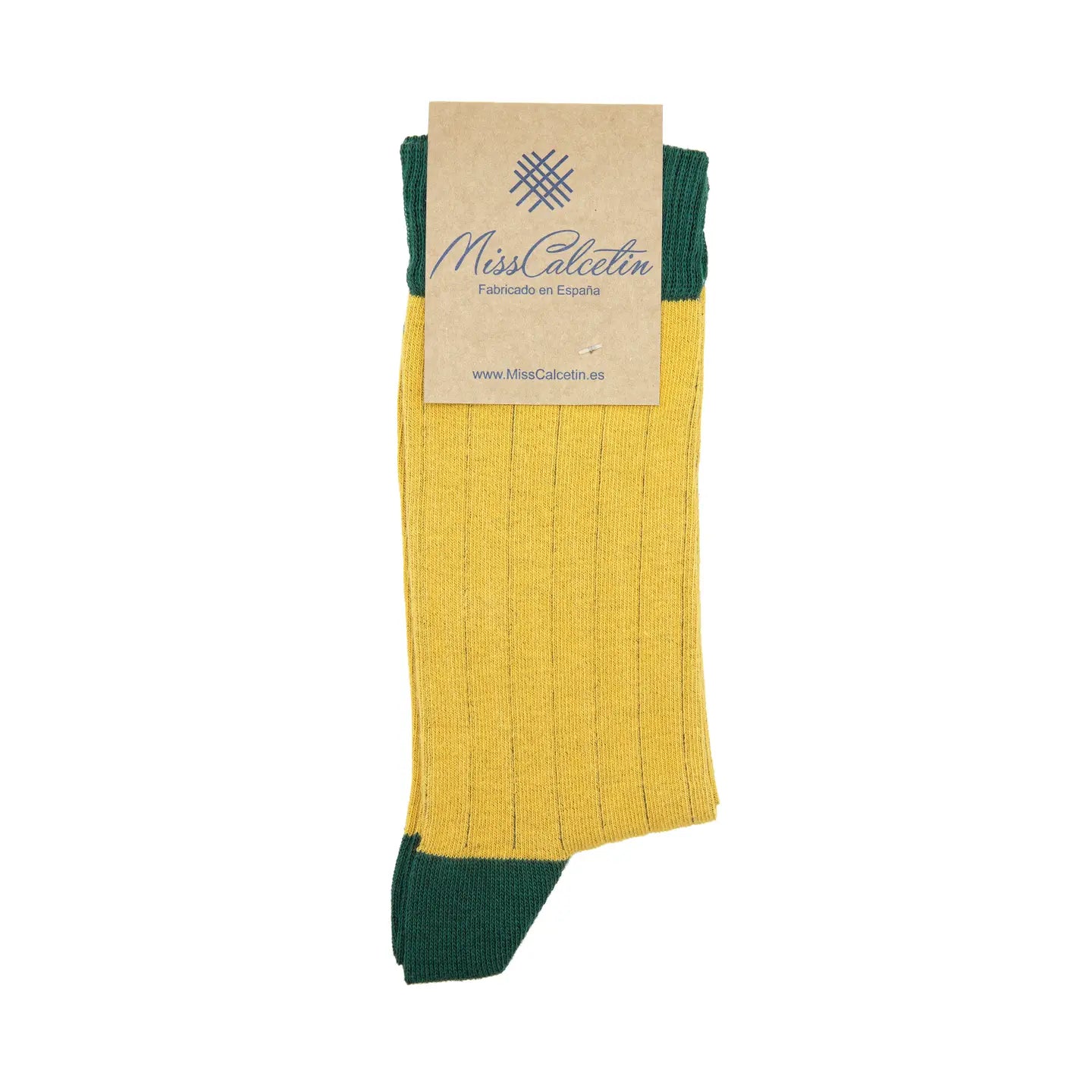 MissCalcetin Caña Baja Canalé - Curry Evergreen