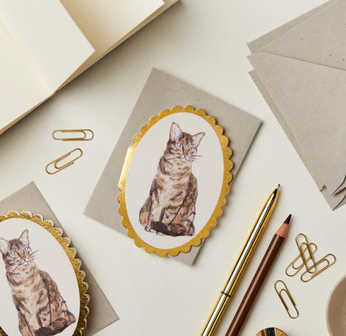 Tarjeta mini - gato beige