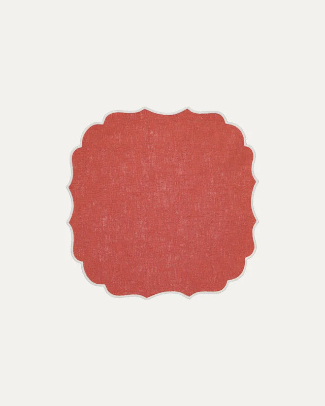Mantel Individual Greta antimanchas / Terracota con Blanco