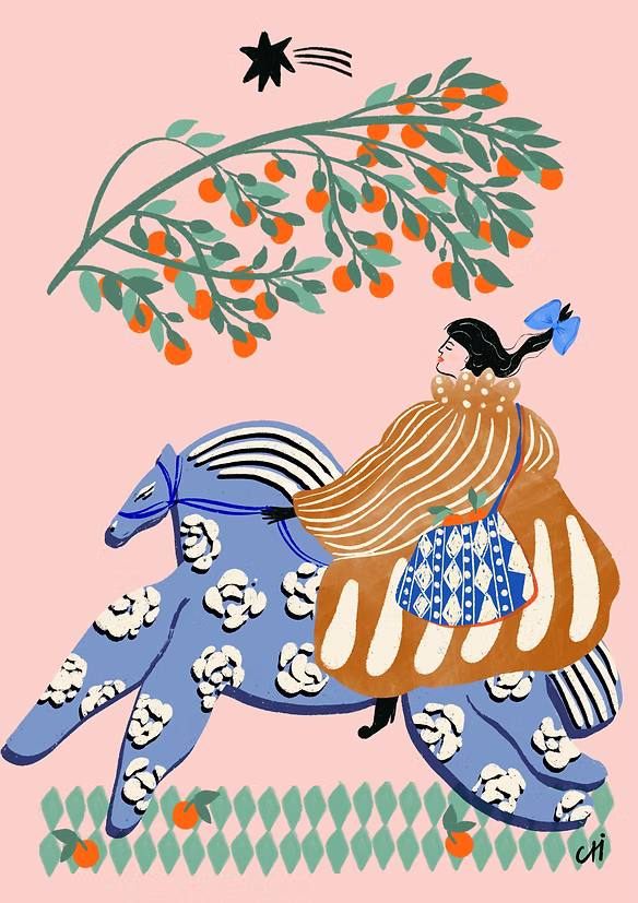 Carole Hillman - Folk Lady and Oranges