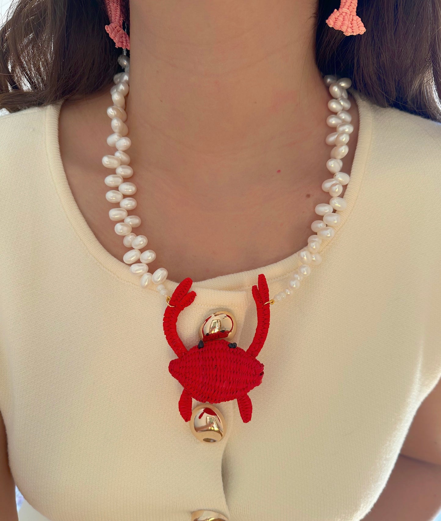 Collar Cangrejo (Perlas Ovaladas)