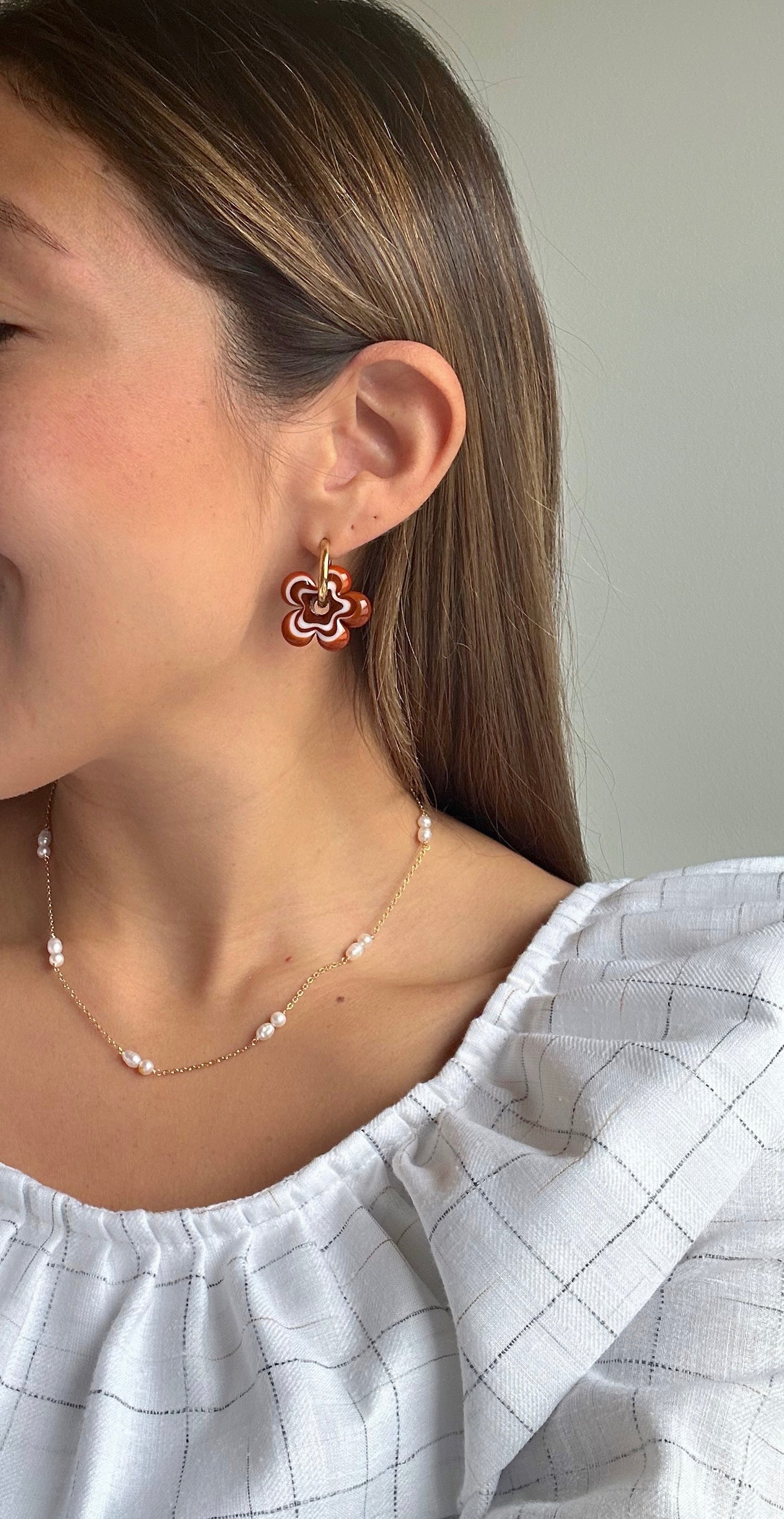 Pendientes Flores Marrones