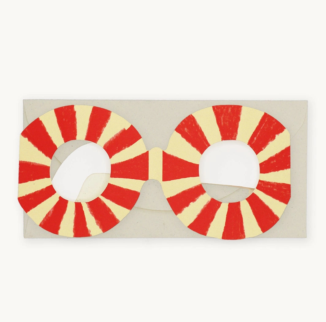 Tarjeta - Gafas de cera a rayas