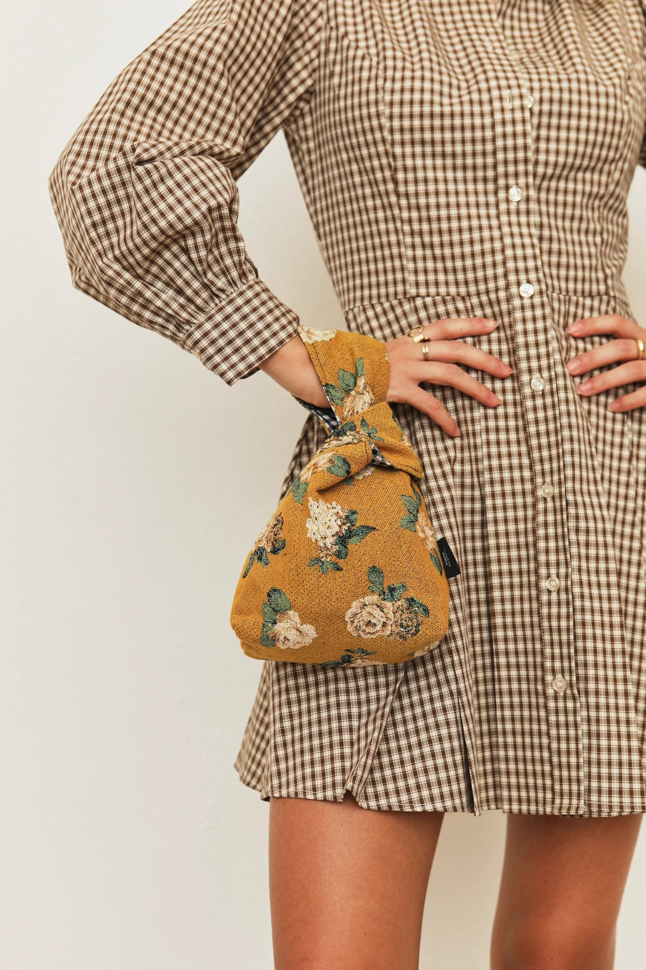 Bolso hatillo mini rosas