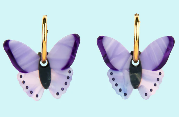 Pendientes mariposa púrpura