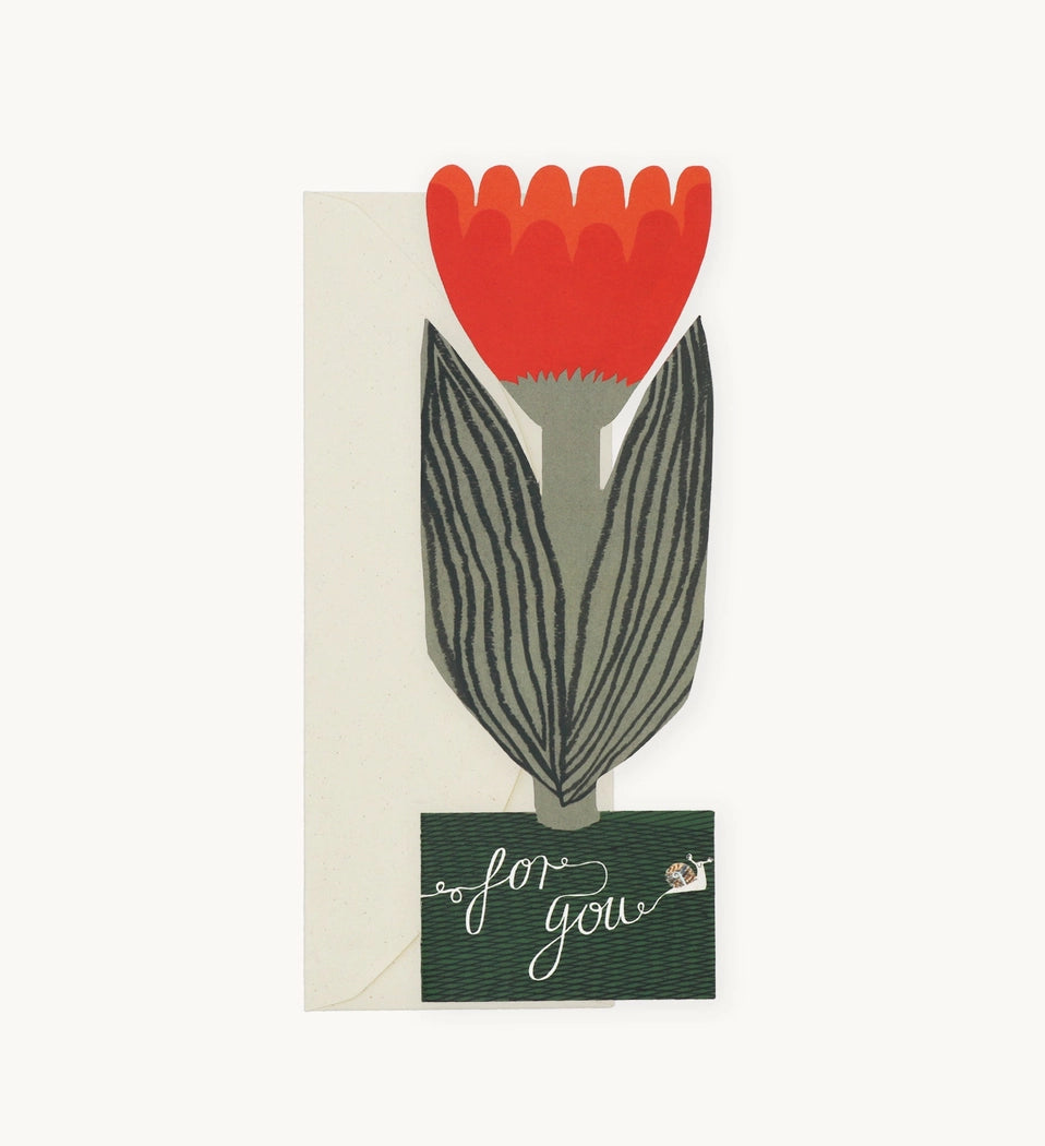 Tarjeta tulipán rojo