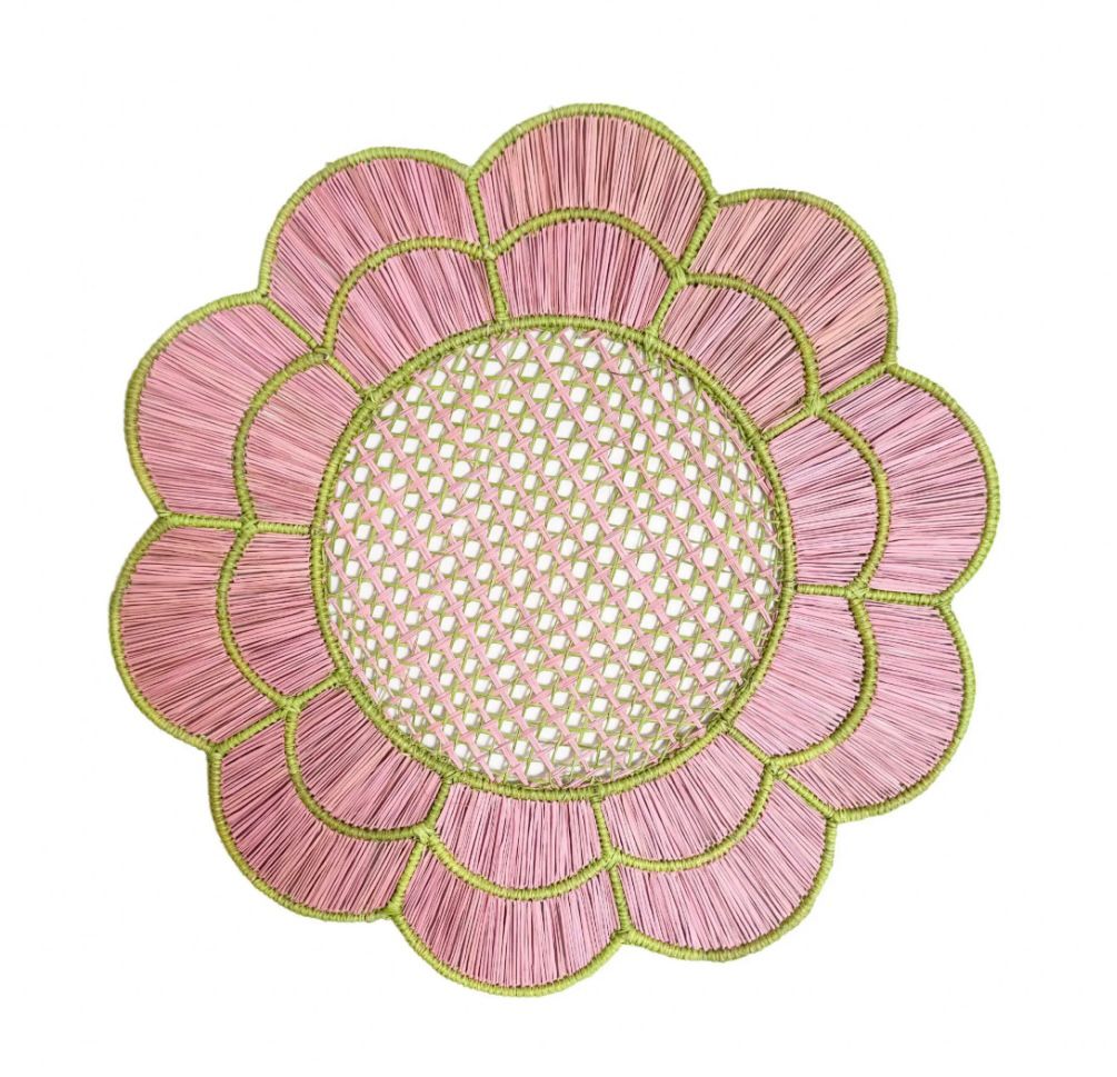 Individual palma de iraca rosado