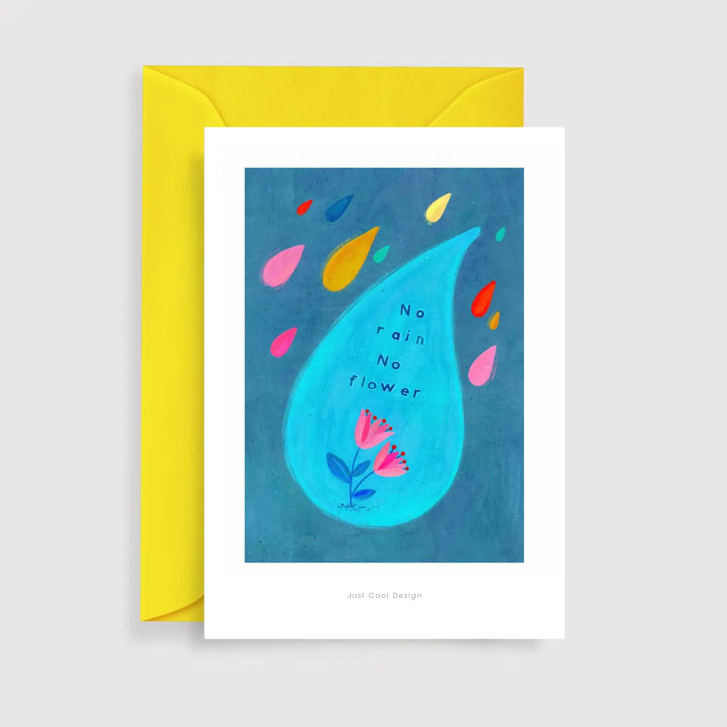 Postal 'No rain no flower'