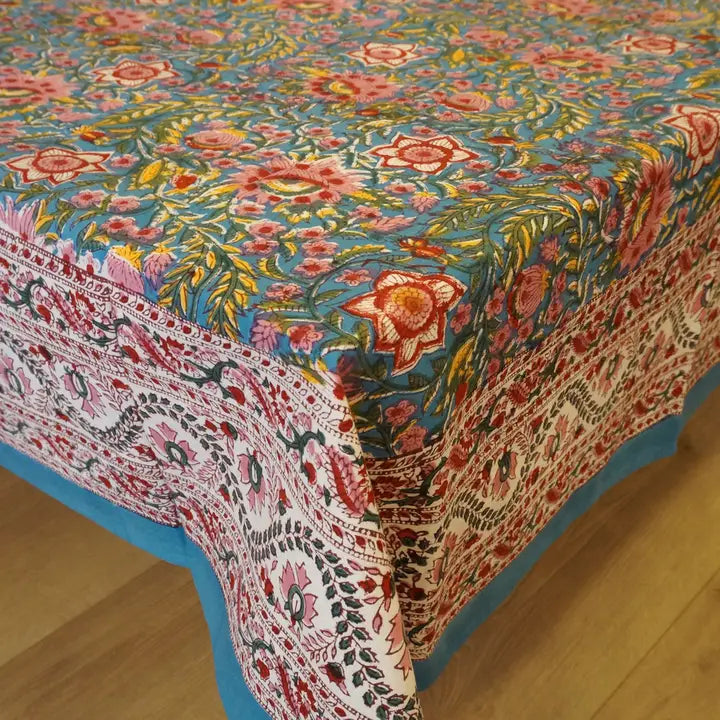 Mantel rectangular de algodón estampado 'Popy'