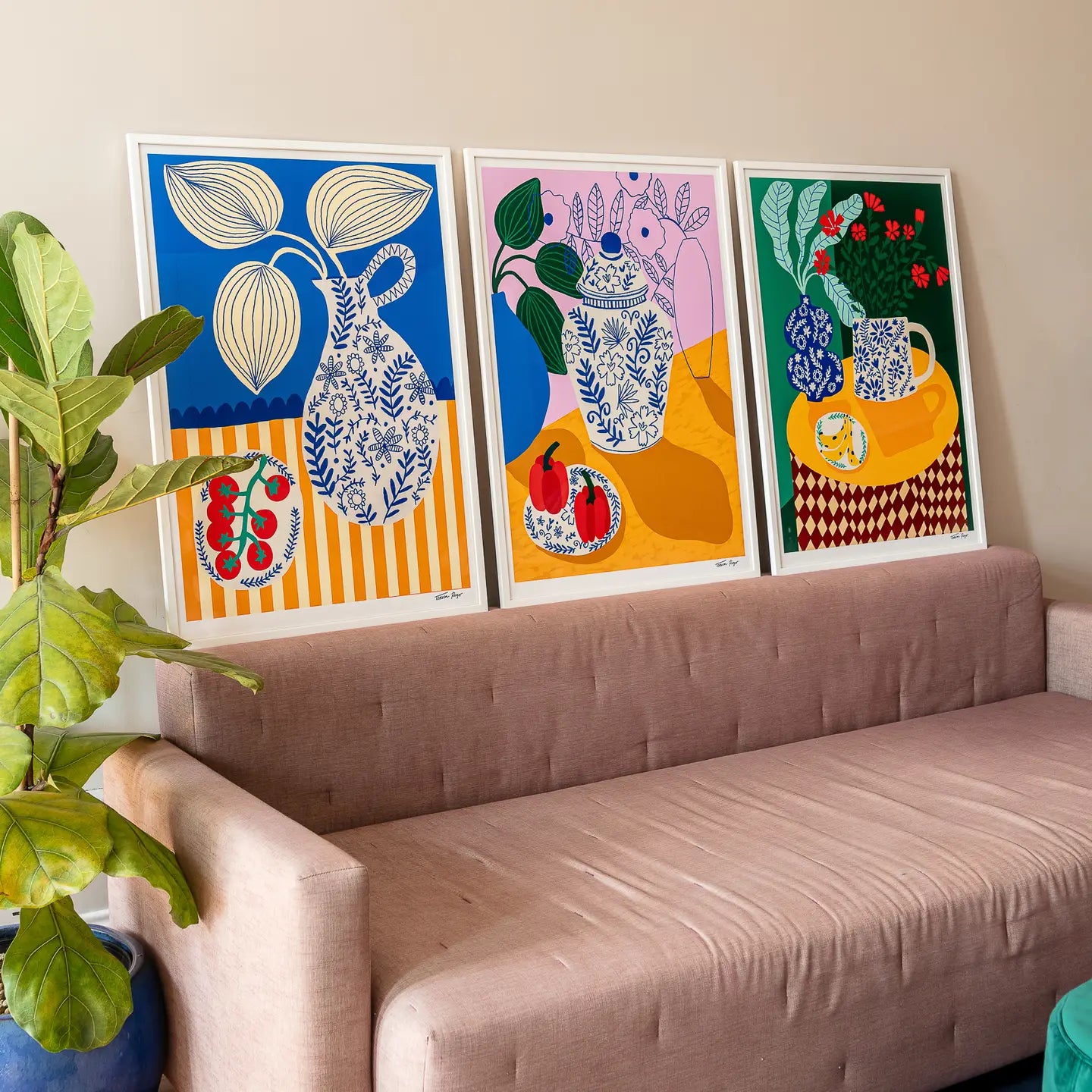 Ilustración Porcelana y Pimientos