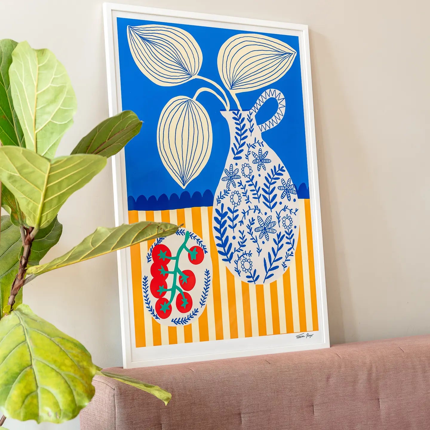 Ilustración Porcelana y Tomates