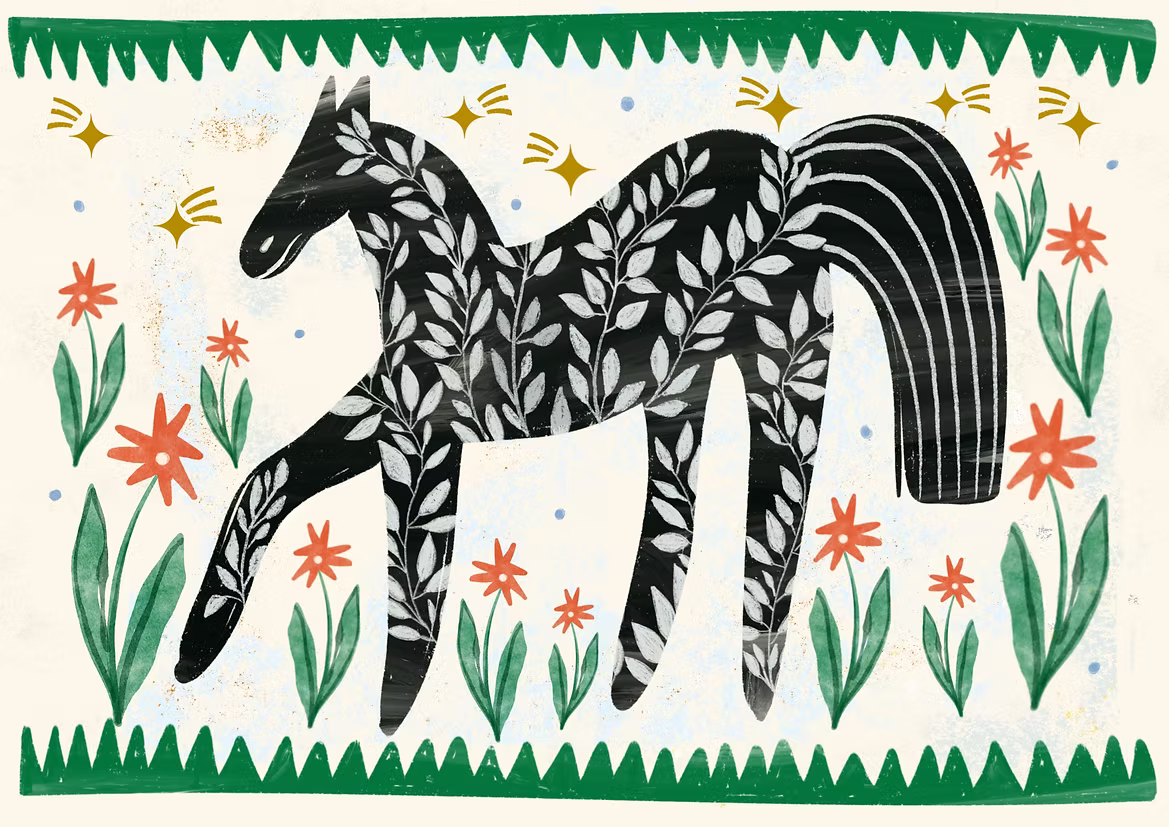 Carole Hillman - 'Folk Horse black'