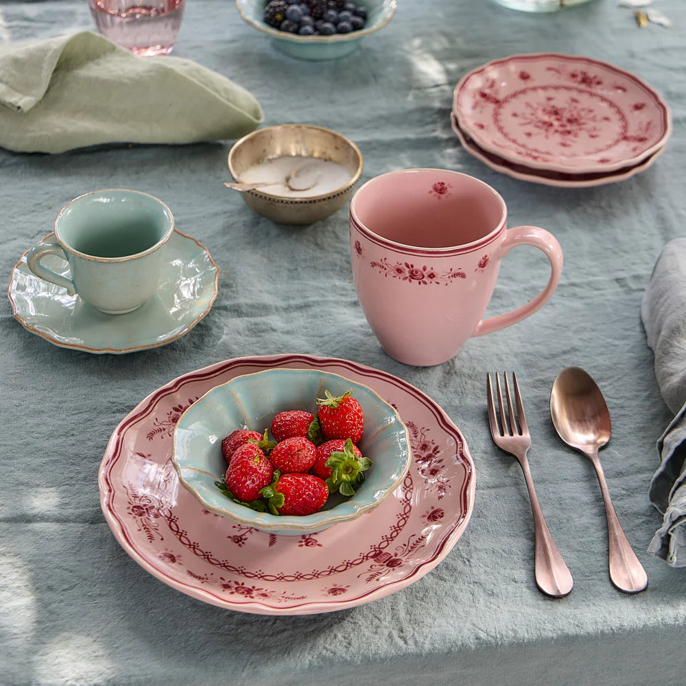 Plato postre vila - rosa