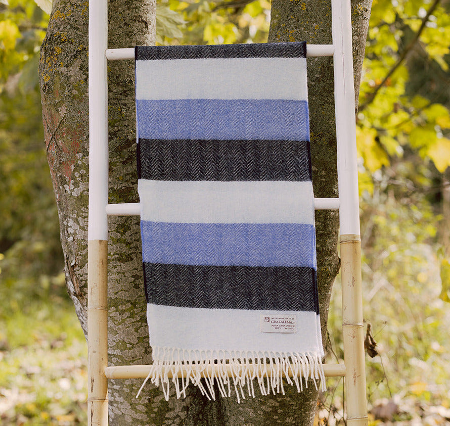 Bufanda Grazalema - Rayas azules