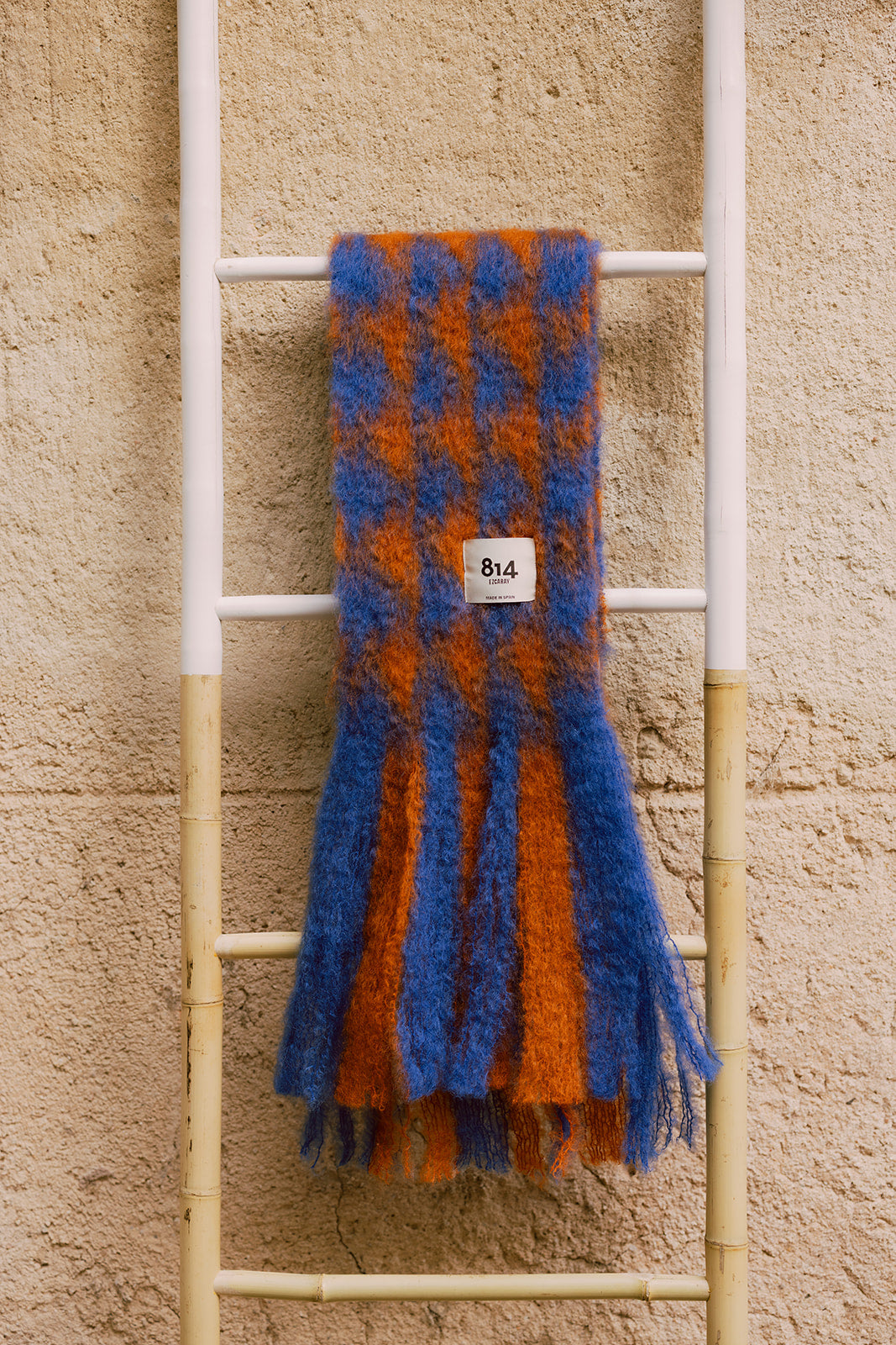 Bufanda Pata de gallo - Azul y Naranja