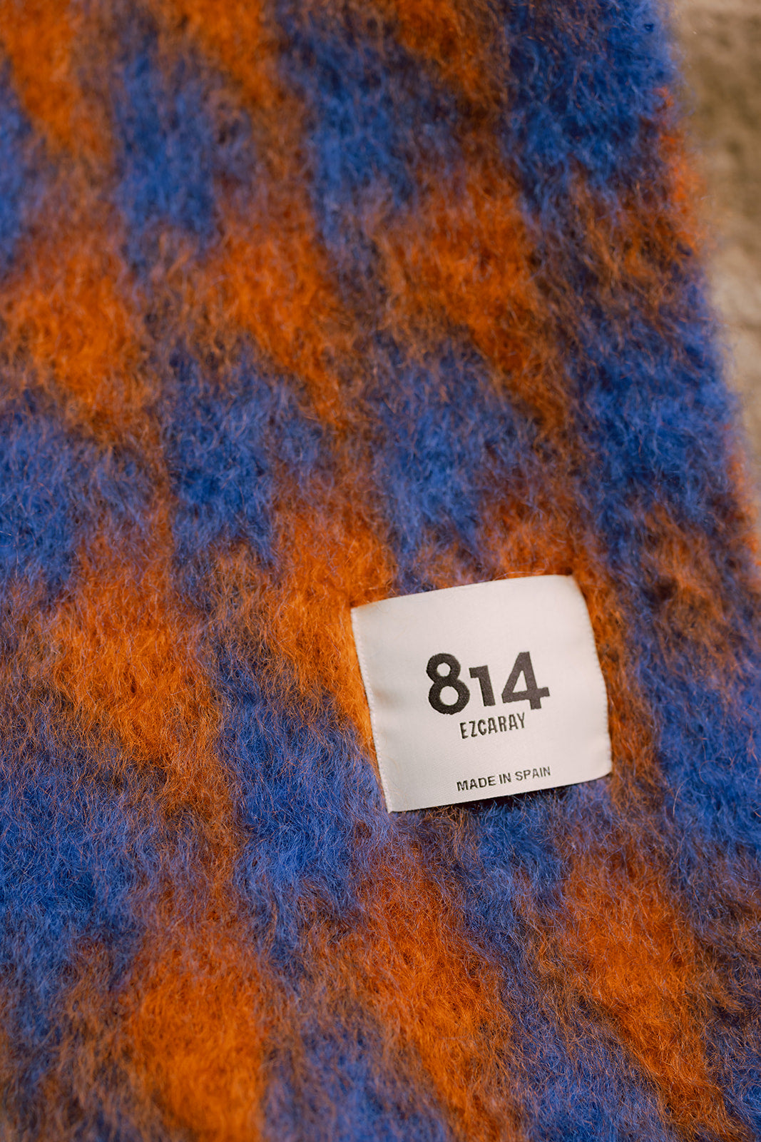 Bufanda Pata de gallo - Azul y Naranja