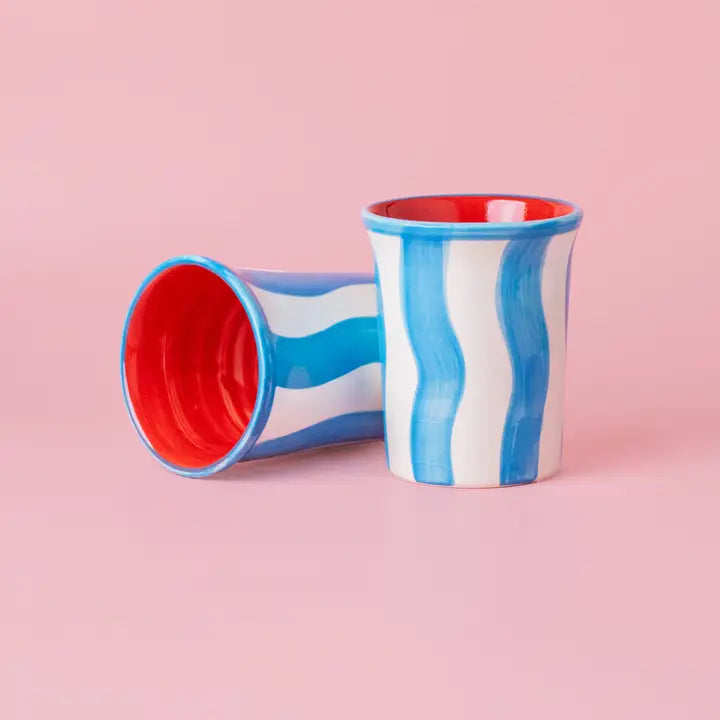 Vaso desayuno 250ml / Rayas Azul y Blanco / Paco