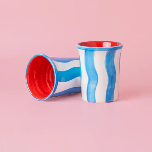 Vaso desayuno 250ml / Rayas Azul y Blanco / Paco