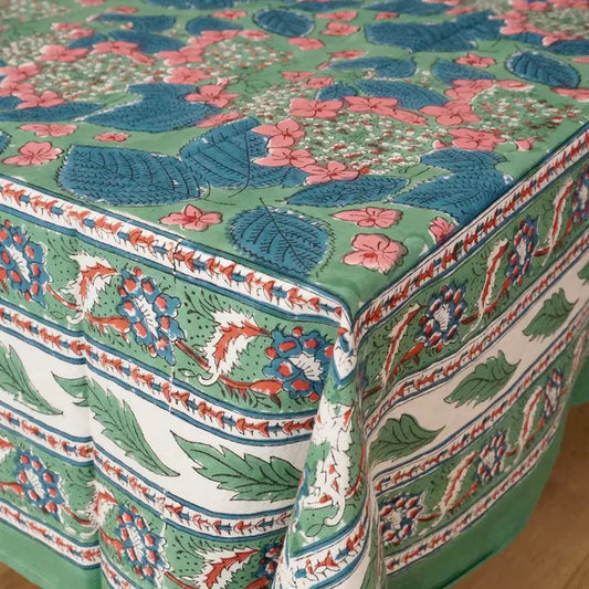 Mantel rectangular de algodón estampado 'Green'