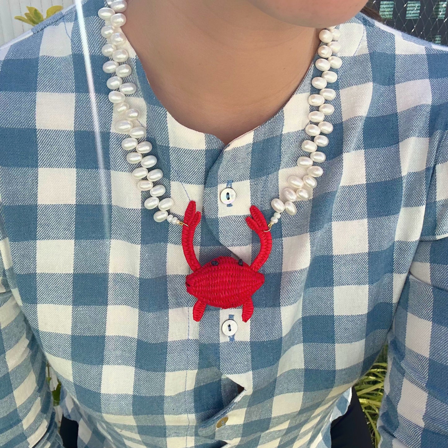Collar Cangrejo (Perlas Ovaladas)