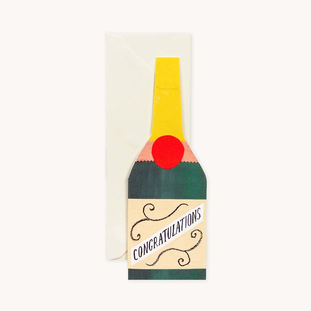 Tarjeta botella de champán