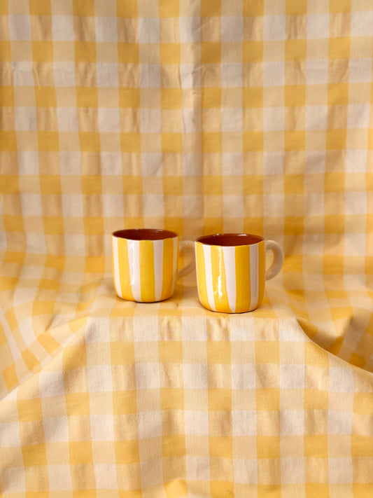 Taza espresso rayas amarillas