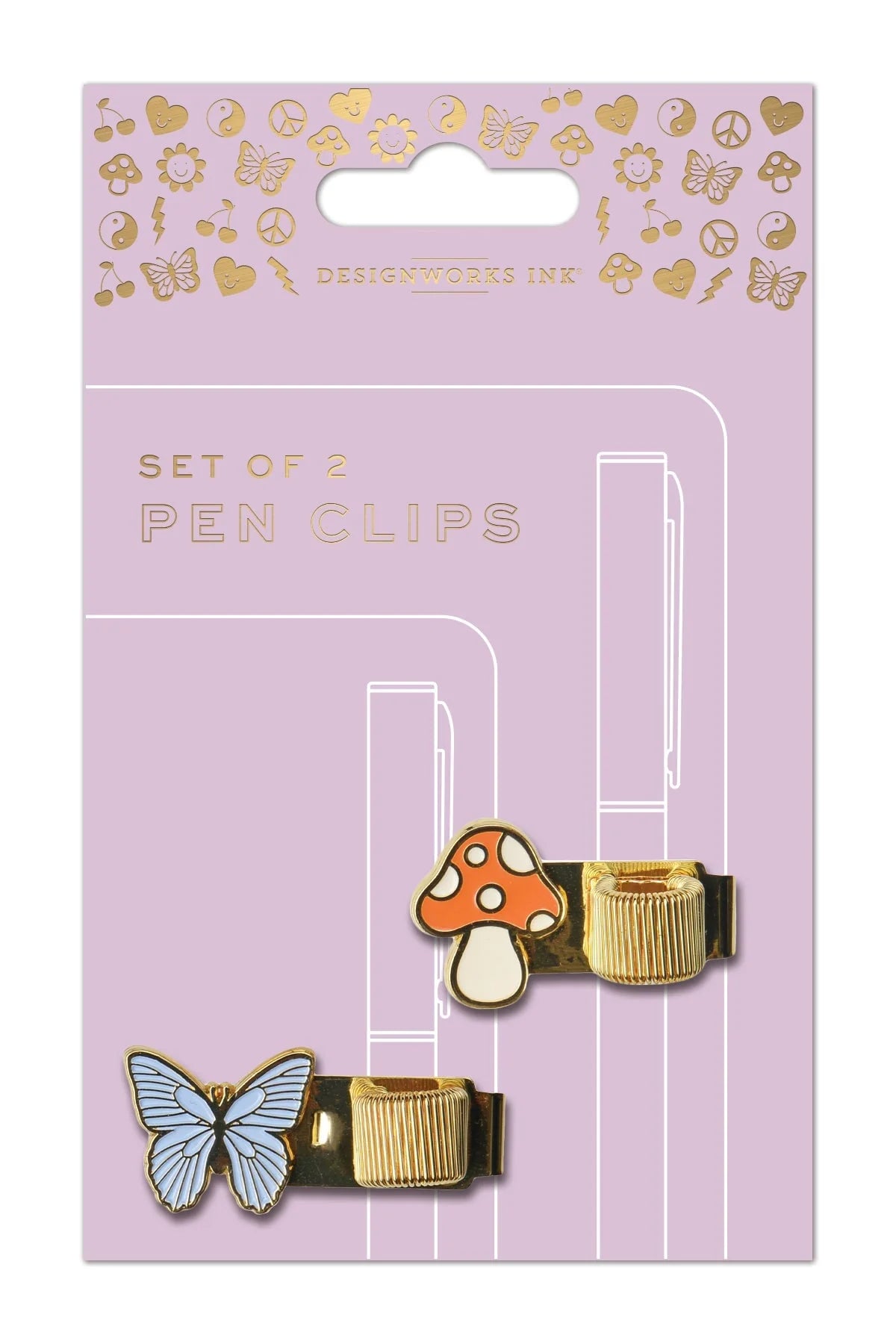 Set de clips para bolígrafo - Seta y Mariposa