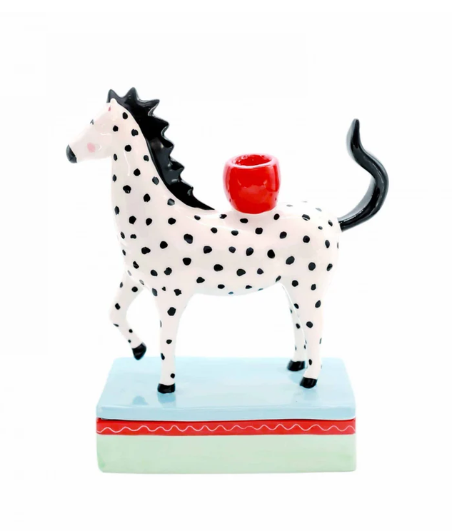 Candelabro Caballo con lunares negros
