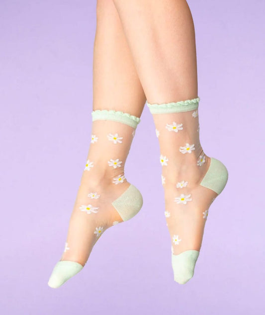Calcetines transparentes margaritas