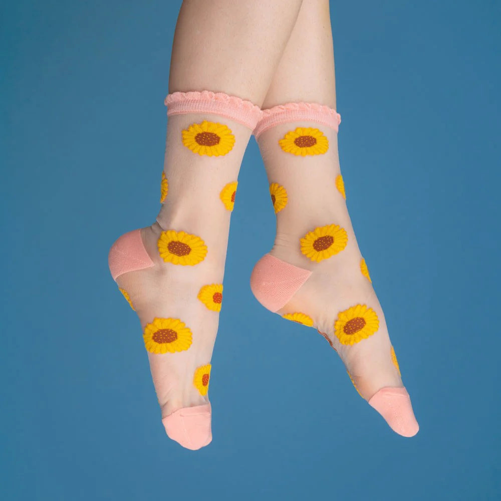 Calcetines transparentes girasoles