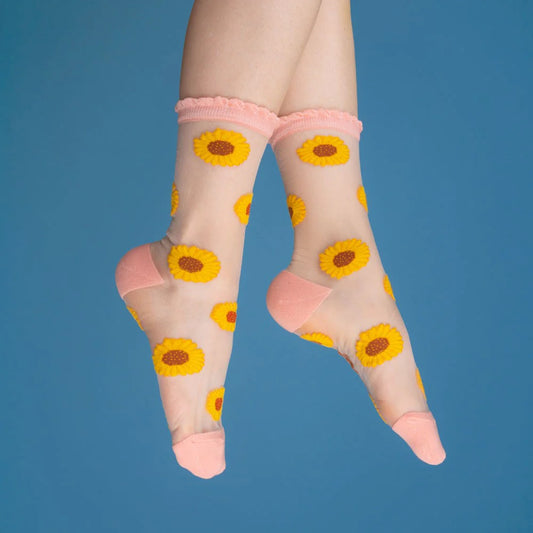 Calcetines transparentes girasoles