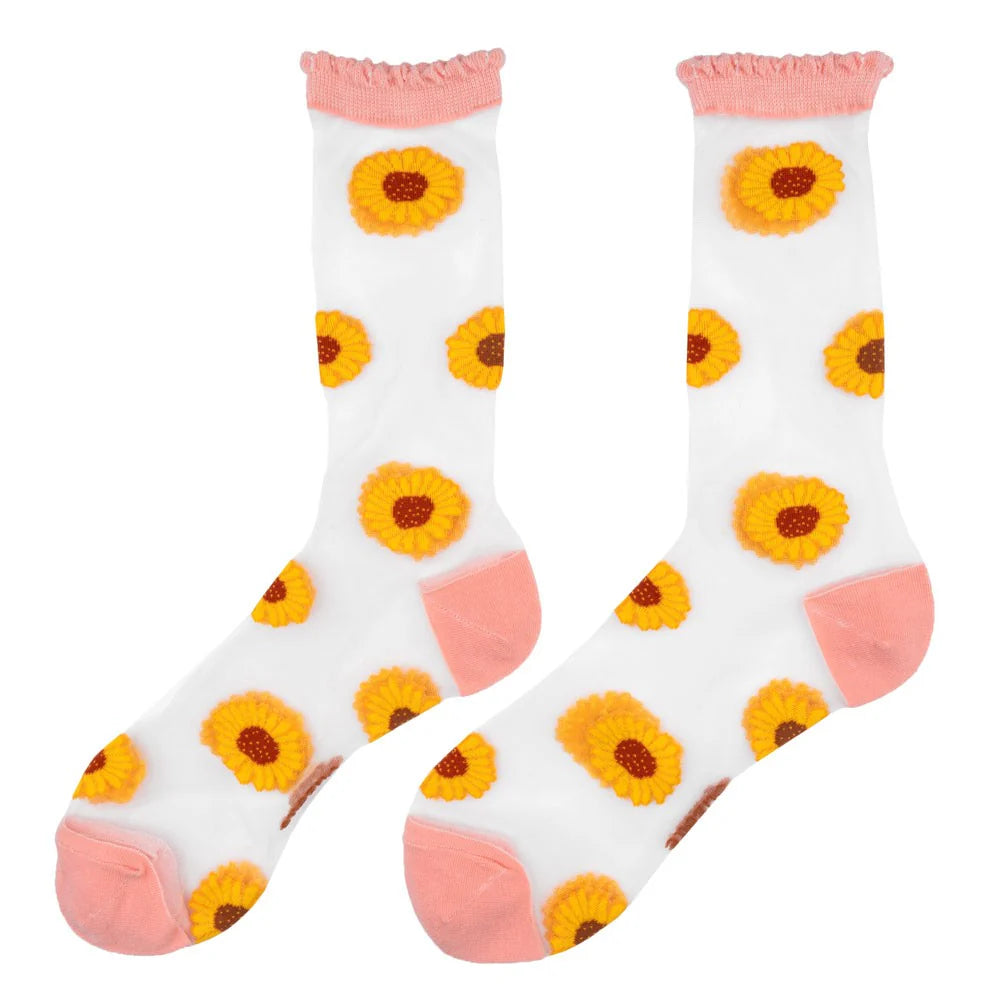 Calcetines transparentes girasoles