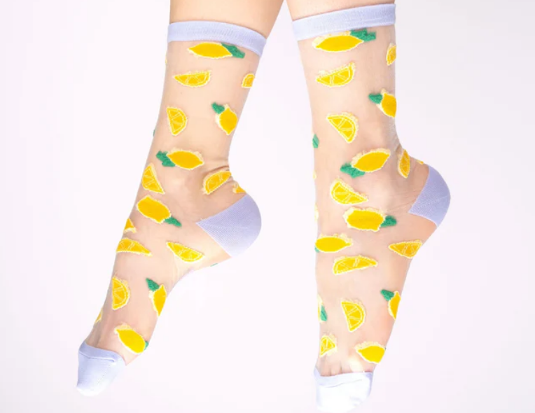 Calcetines transparentes limones