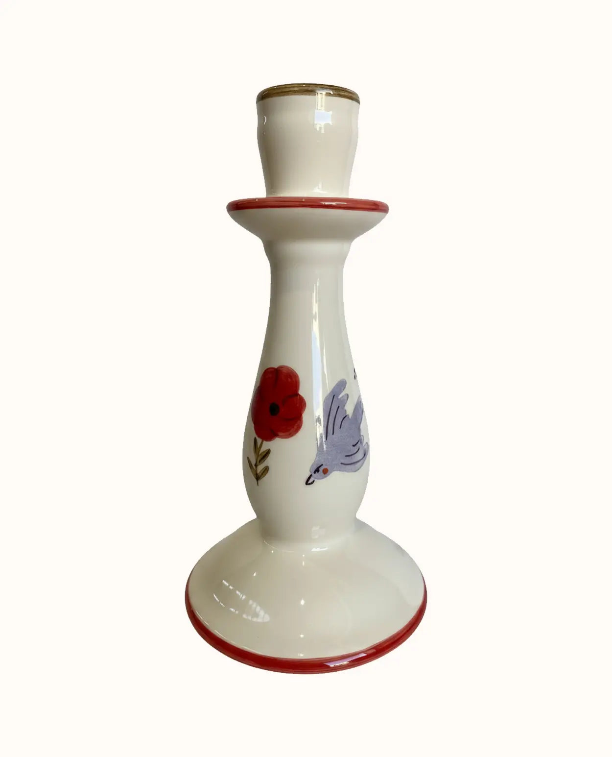 Candelabro amapola y pájaro