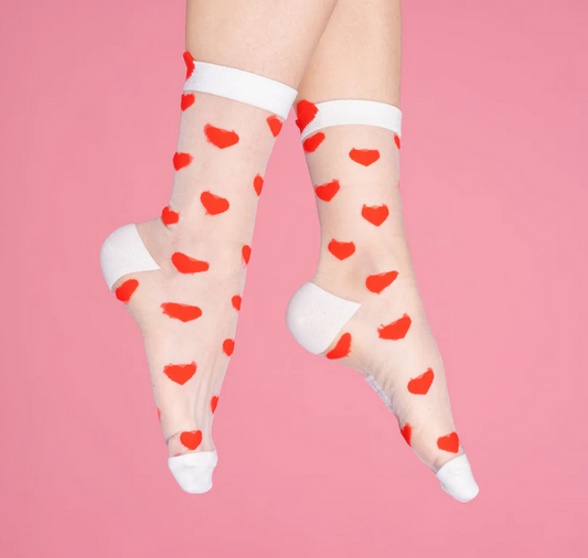 Calcetines transparentes corazón