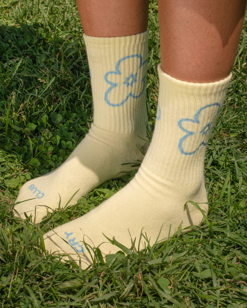 Calcetines flor azul