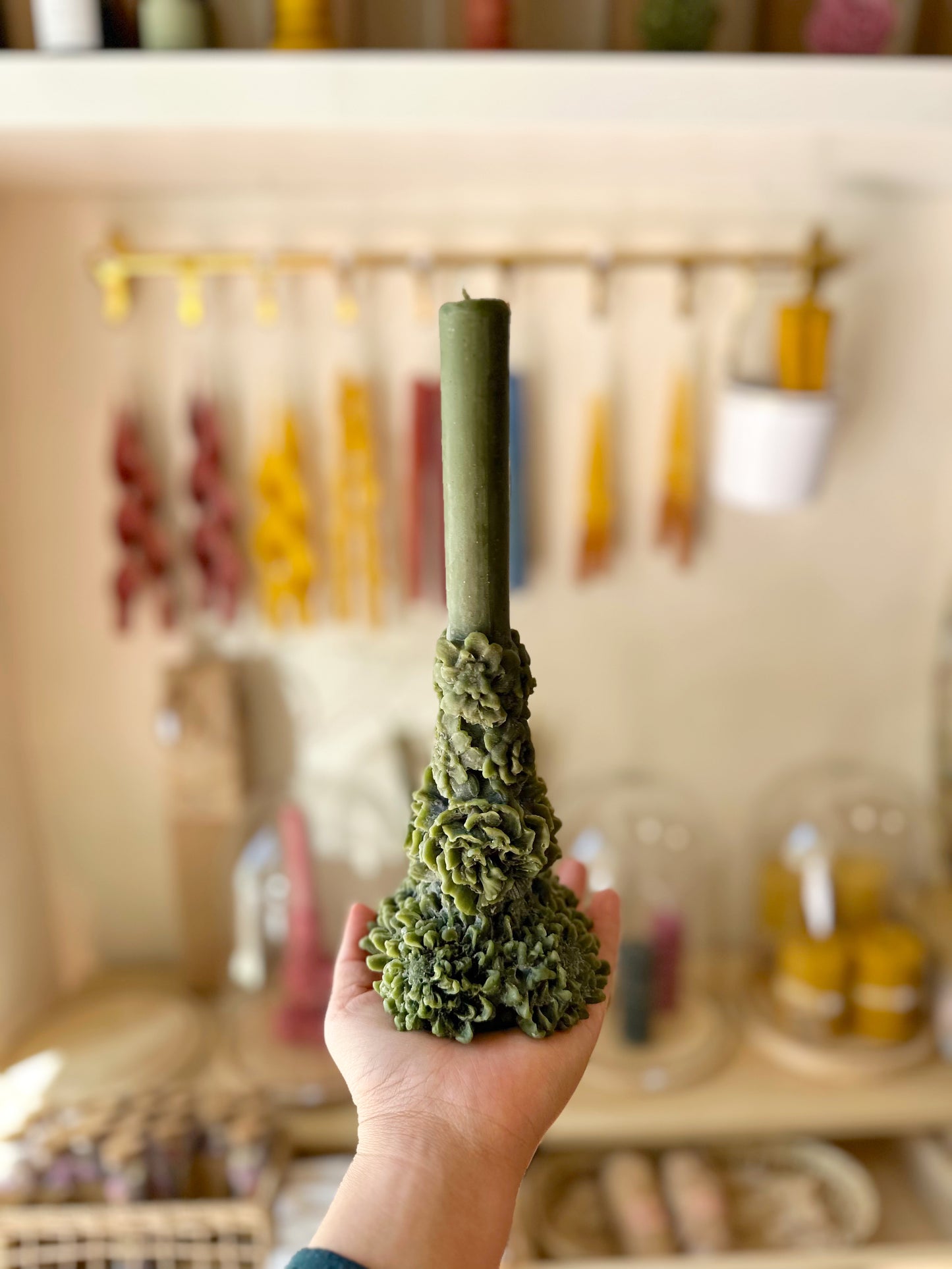 Vela Crisantemo - Verde