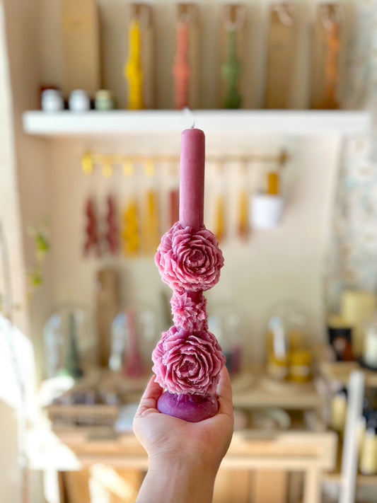 Vela Peonía 02 - Rosa