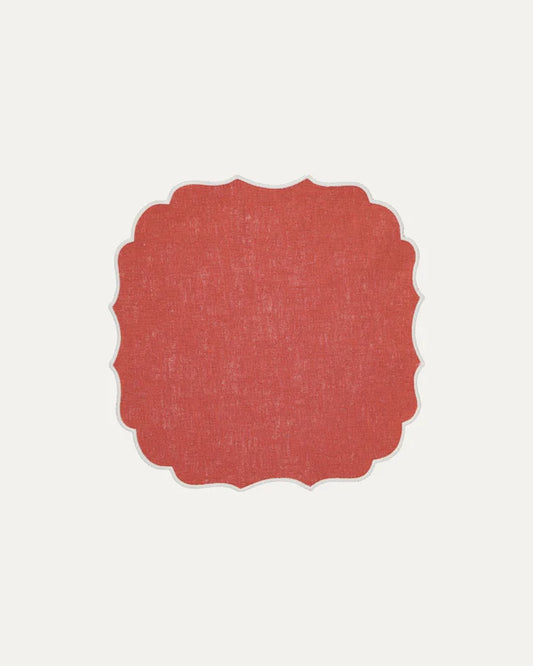 Mantel Individual Greta antimanchas / Terracota con Blanco