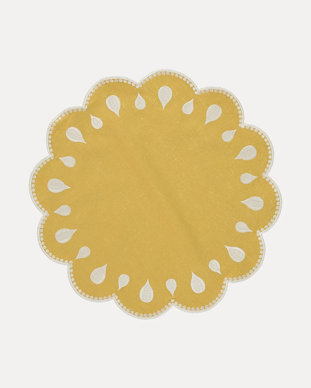 Mantel individual gotas - amarillo y blanco (pack 2 unidades)