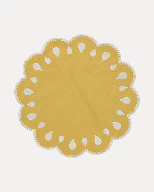 Mantel individual gotas - amarillo y blanco (pack 2 unidades)
