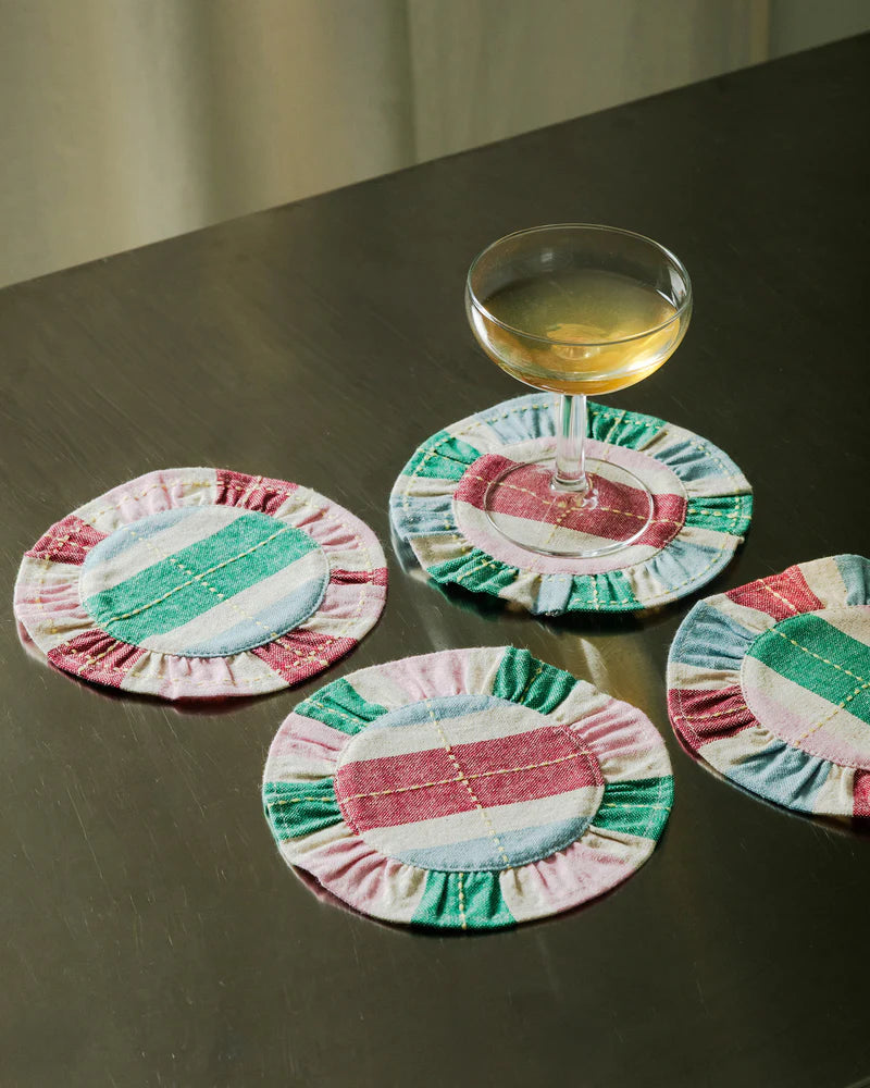 Set de posavasos con volantes