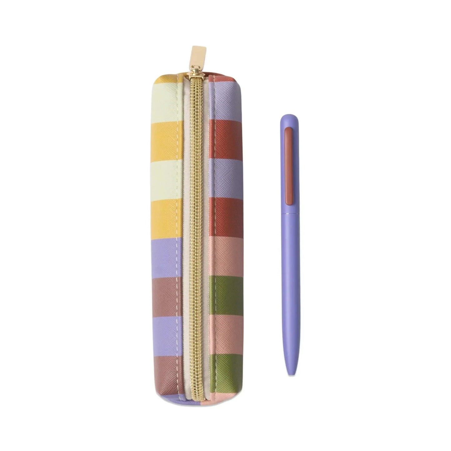 Set bolígrafo y estuche rayas