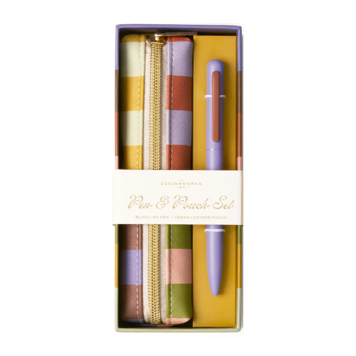 Set bolígrafo y estuche rayas
