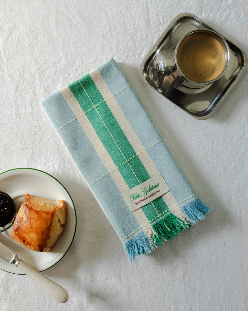 Pack 2 servilletas rayas (azul y verde)
