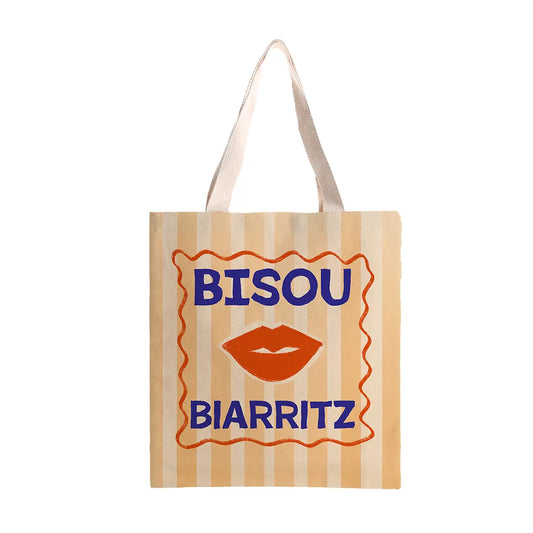Tote Bag Beso Biarritz azul