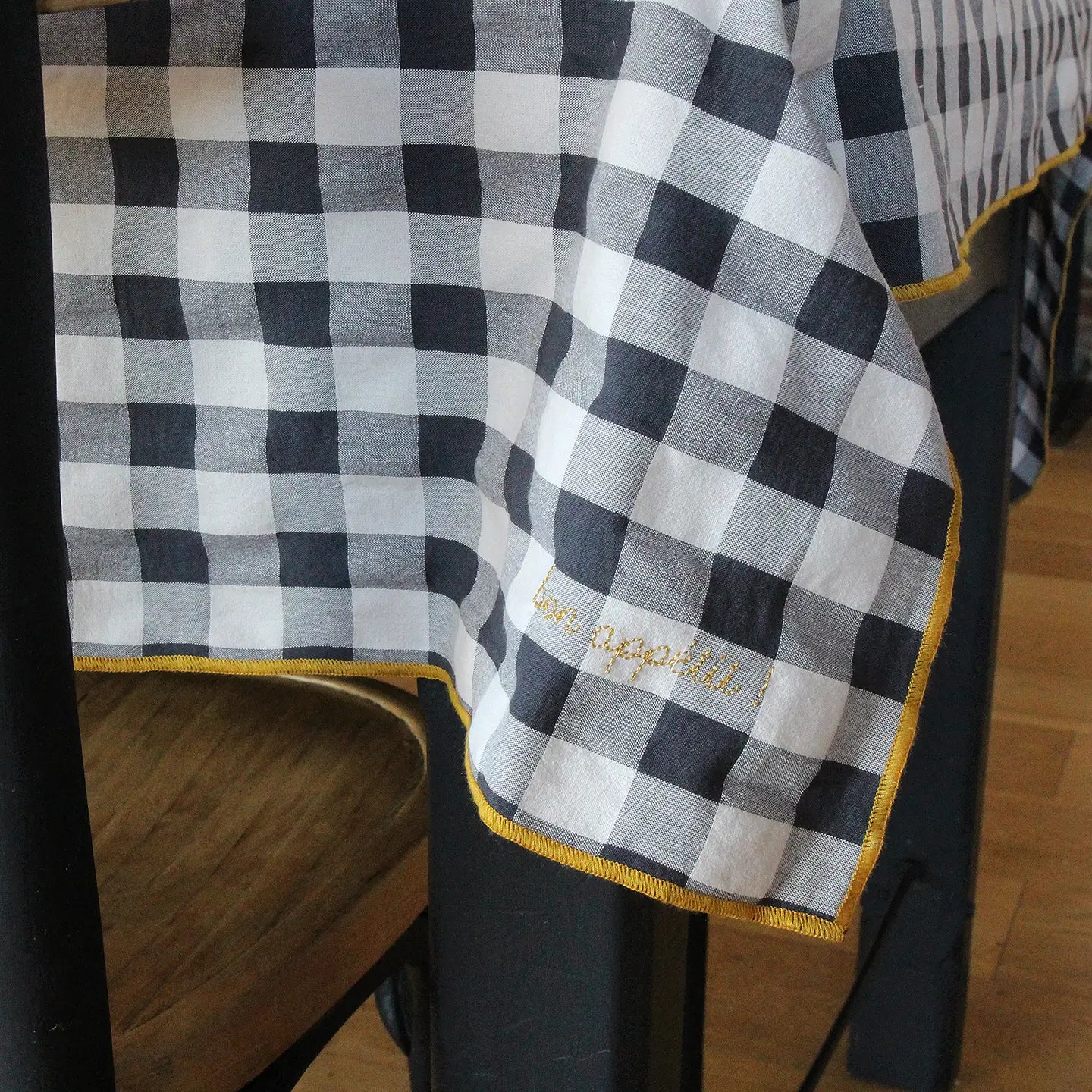 Mantel Cuadros Vichy - Negro