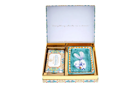 Morning In Ischia Box (Jabón sólido menta tónica y granada + cerámica)