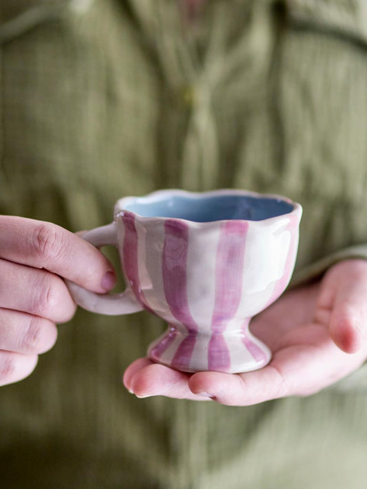 Taza rayas rosa