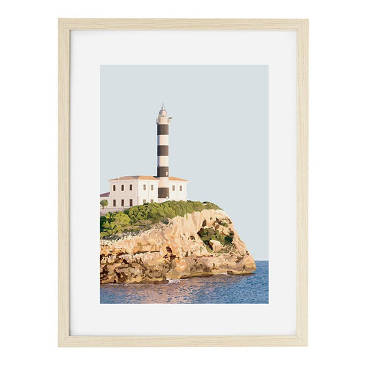 Ilustración A4 'Faro de Porto Colom'